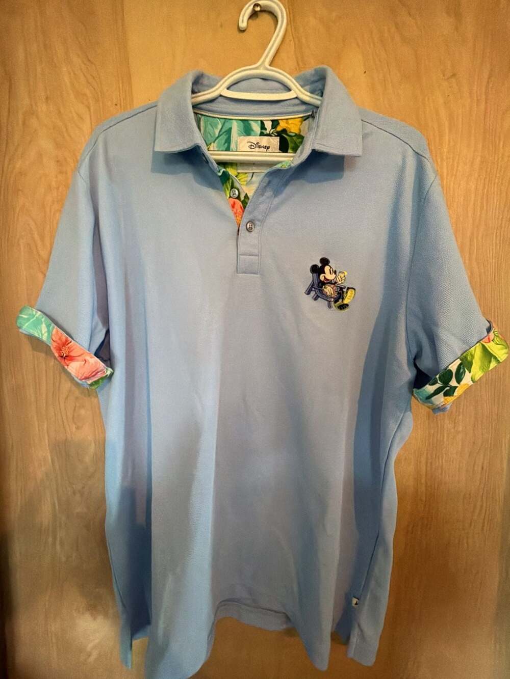 Tommy Bahama Disney Five O'Clock Polo Size L Blue Mickey Mouse